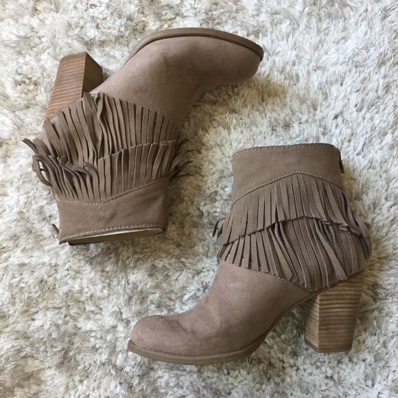 American Eagle Outfitters Shoes - SALE! Suede Fringe Festival Heeled Boots